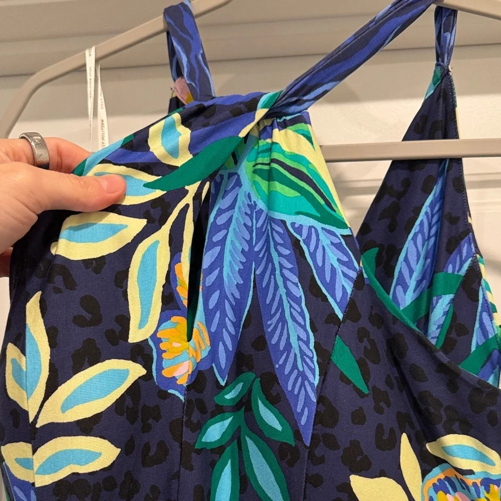 Lilly Pulitzer Navy and Green Floral Maxi Dress - Picture 2 of 7